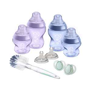 Tommee Tippee Sada kojeneckých lahviček C2N s kartáčem Purple 9 ks