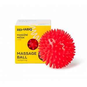 Rehabiq Masážní míček ježek 8 cm 1 ks červený
