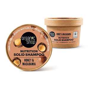 Organic Shop Vyživující tuhý šampon Med a makadamie 60 g