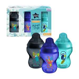 Tommee Tippee Kojenecká láhev C2N Jungle Blue 0m+ 260 ml 3 ks