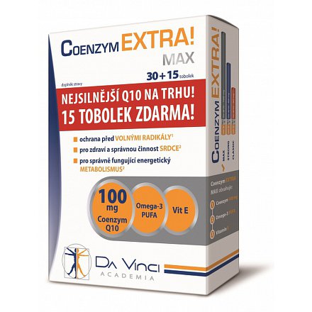 Coenzym EXTRA! Max 100mg DVA tob.30+15ZDARMA