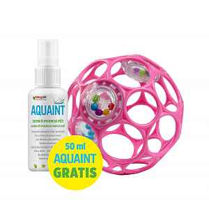 Oball RATTLE 10cm dark pink+ Aquaint 50ml