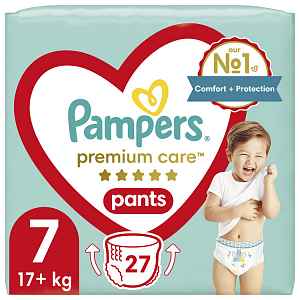 PAMPERS Kalhotky plenkové Premium Care Pants vel. 7 (27 ks) 17+ kg