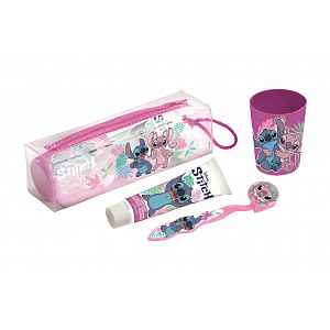 Air-Val Stitch Set dentální hygieny zubní kartáček, zubní pasta a pohárek 3 ks