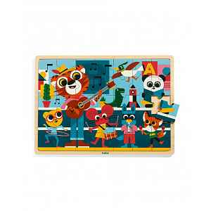 Djeco Dřevěné puzzle Veselá kapela - 35 pcs