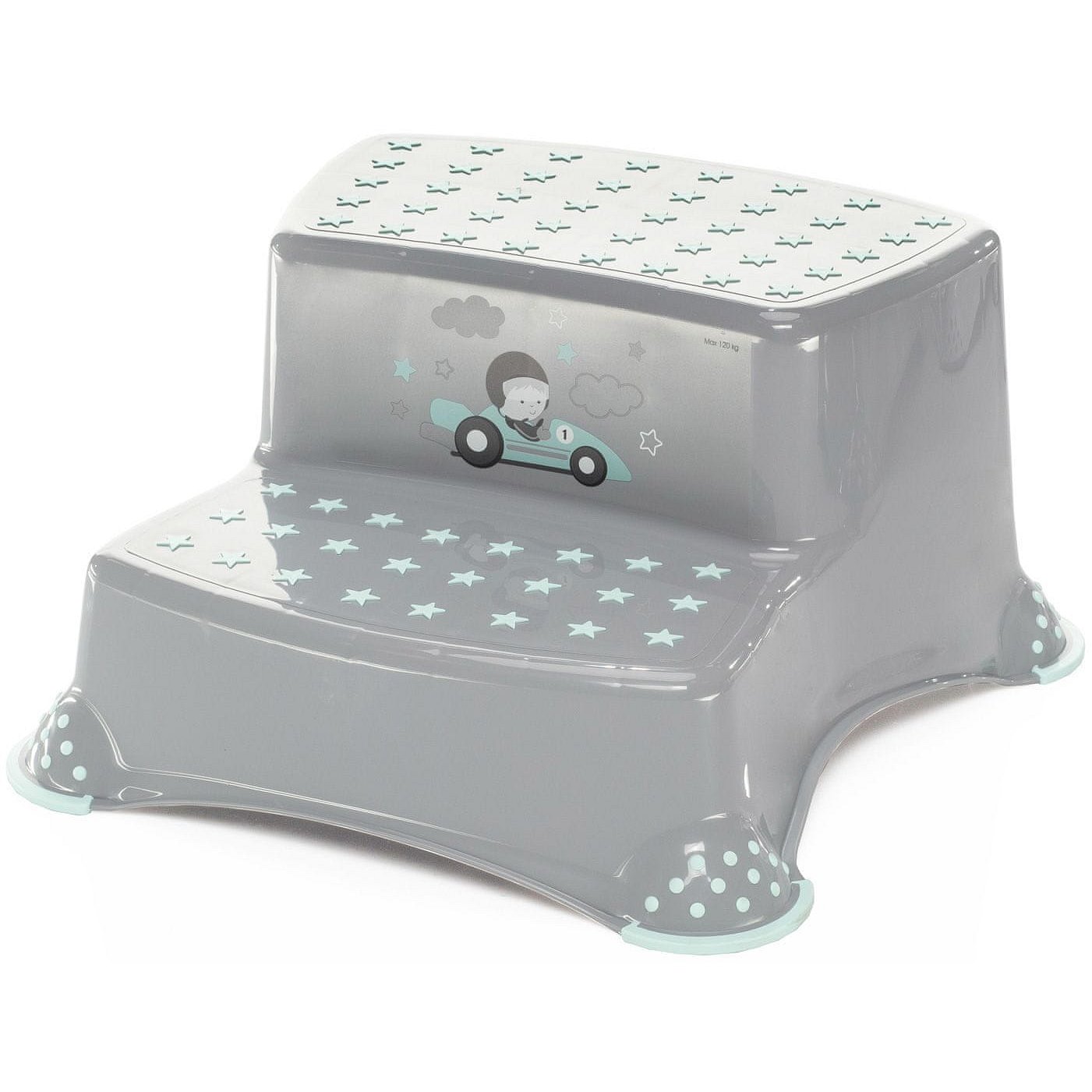 Dvojstupínek k WC/umyvadlu "Racer", Grey/Mint 1ks