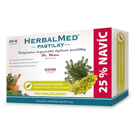 HerbalMed Dr.Weiss pasilky Isl.lišejník+tymián 24+6 ks