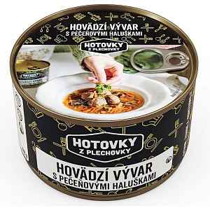 HOTOVKY Z PLECHOVKY Hovězí vývar s játrovými knedlíčky 4 porce