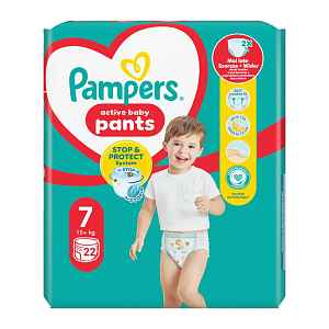 Pampers Plenkové kalhotky Active Baby, 15+ kg, vel. 7 22 ks 22 ks