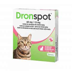Dronspot 60 mg/15 mg pro střední kočky spot-on 2x0,7 ml