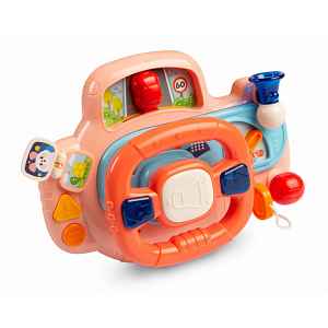 Toyz Interaktivní hračka se zvukem, volant - růžový