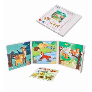 Adam Toys Magnetická vkládačka/puzzle kniha, Lesní zvířátka