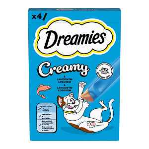 Dreamies Creamy pochoutka s lososem 4x10 g