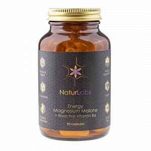 Naturlabs Energy Hořčík malát + bioaktivní vitamin B6 - 90 kapslí