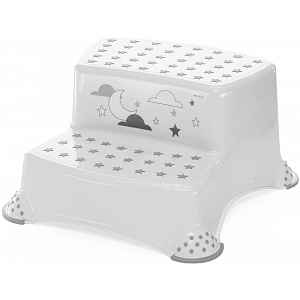 Dvojstupínek k WC/umyvadlu "Moon", White 1ks