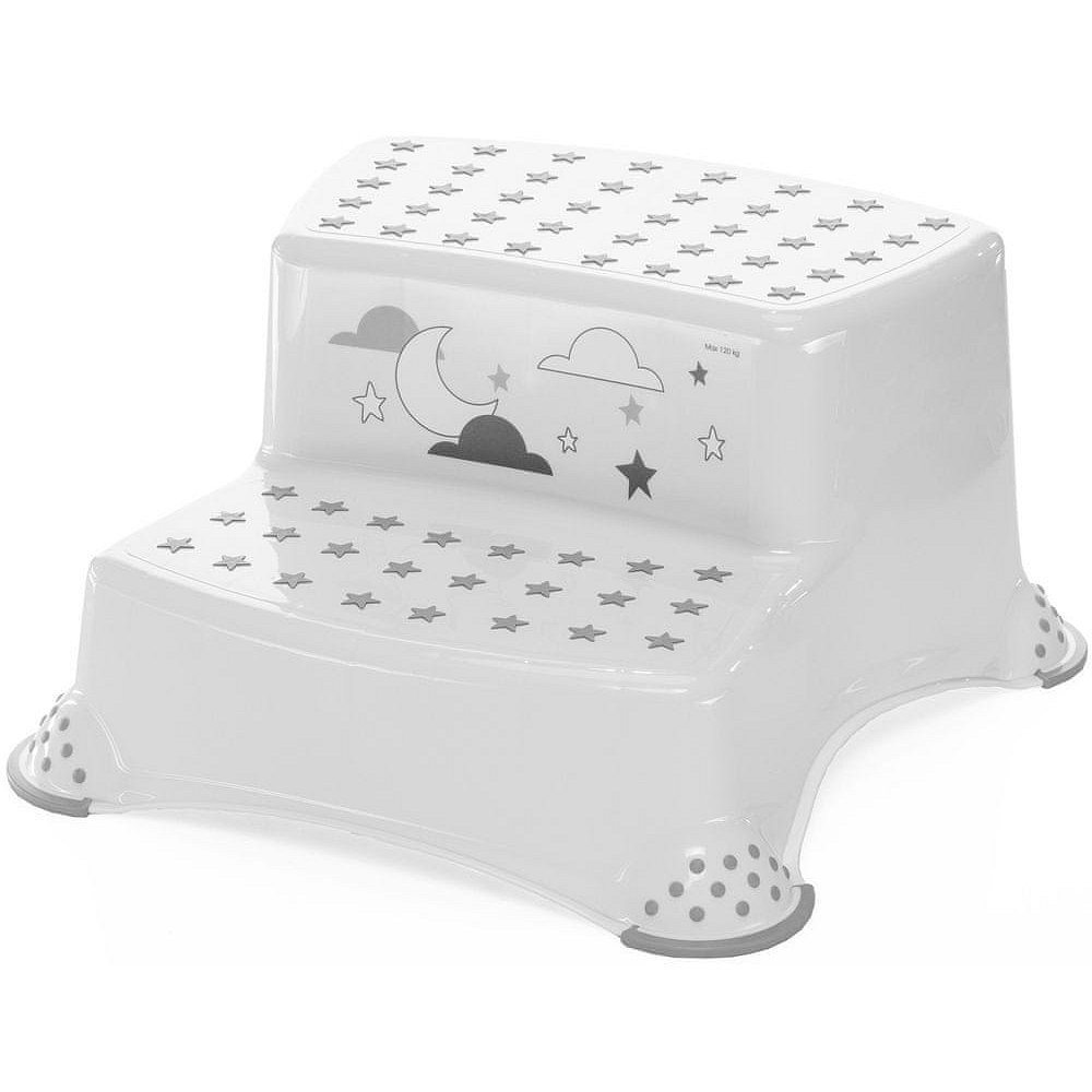Dvojstupínek k WC/umyvadlu "Moon", White 1ks
