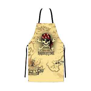 Pánská barber zástěra Barbertime Mapped Pro Barber Apron - žlutá - Pirates of the Barbertime