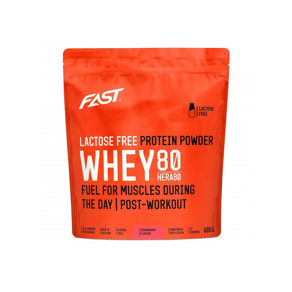 Fast Práškový Protein Hera 80 Jahoda Bez Laktózy 600g