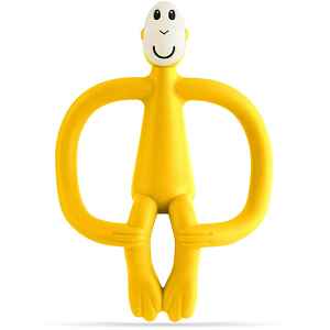 Matchstick Monkey Teething Toy and Gel Applicator kousátko s kartáčkem 2 v 1 Yellow 1 ks