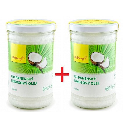 Panenský kokosový olej BIO 1000 ml Wolfberry 1+1 ZDARMA*