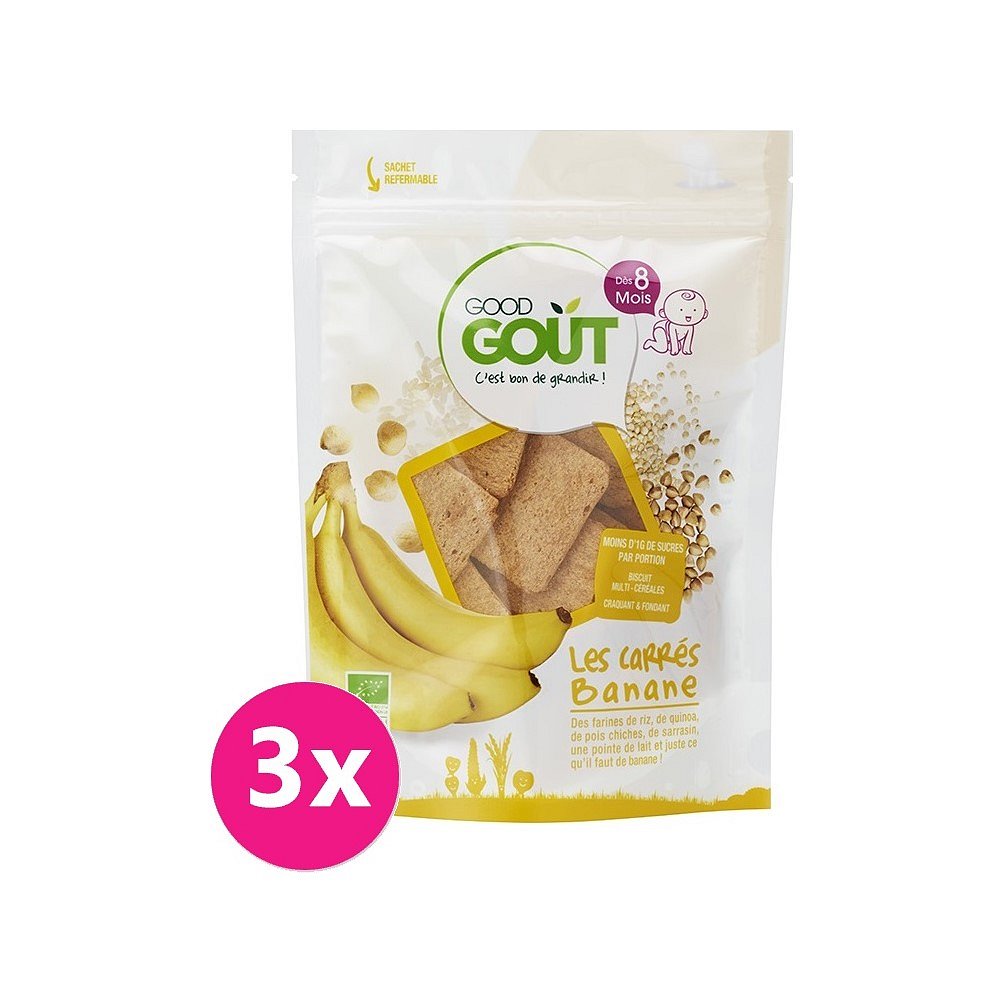 GOOD GOUT BIO Banánové polštářky 3x50 g