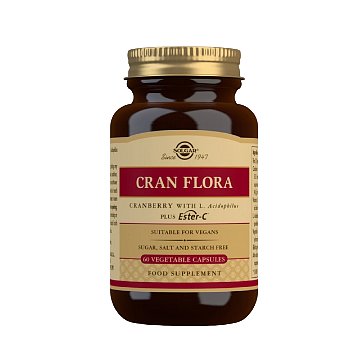 Solgar CRAN FLORA – brusinky s probiotiky plus Ester-C 60cps