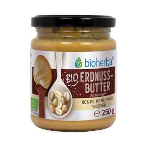 100% bio arašídové máslo crunchy – 250 g – Bioherba