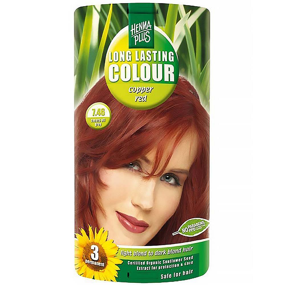 HENNA PLUS Přírodní barva na vlasy MĚDĚNĚ ČERVENÁ 7.46 100 ml