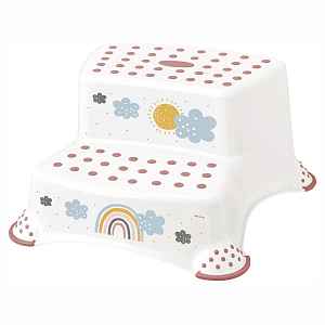 Baby Nellys Stolička - schůdky s protiskluzovou funkcí - Rainbow  bílá