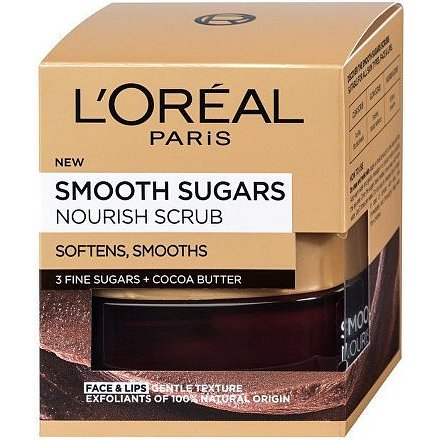 L´Oréal Paris Smooth Sugars jemný vyživující cukrový scrub pro výživu pleti 50ml