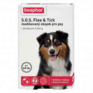 BEAPHAR Antiparazitní obojek pro psa SOS Flea & Tick 65 cm