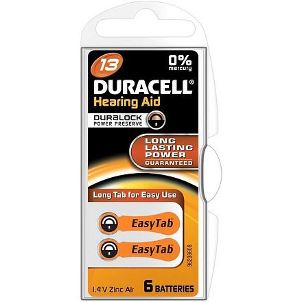 Baterie do naslouch.Duracell DA312 Easy Tab 6ks