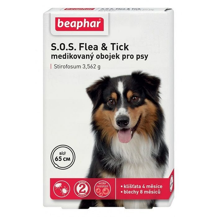 BEAPHAR Antiparazitní obojek pro psa SOS Flea & Tick 65 cm