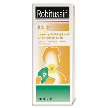 Robitussin Junior suchý drážd.k.perorální sirup 100 ml/ 75 ml