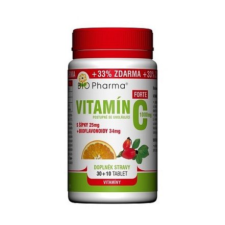 Vit.C 1000mg +šípky 25mg+bioflovon.34mg tbl.30+10