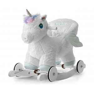 Milly Mally Houpací koník Polly 2v1 se zvuky a kolečky pro nejmenší - bílý