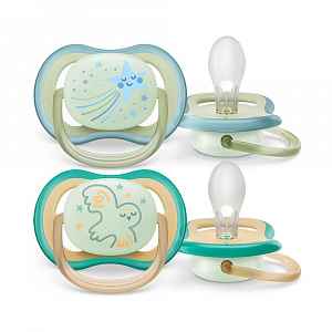 Philips Avent Šidítko Ultra air noční 0–6m chlapec 2 ks