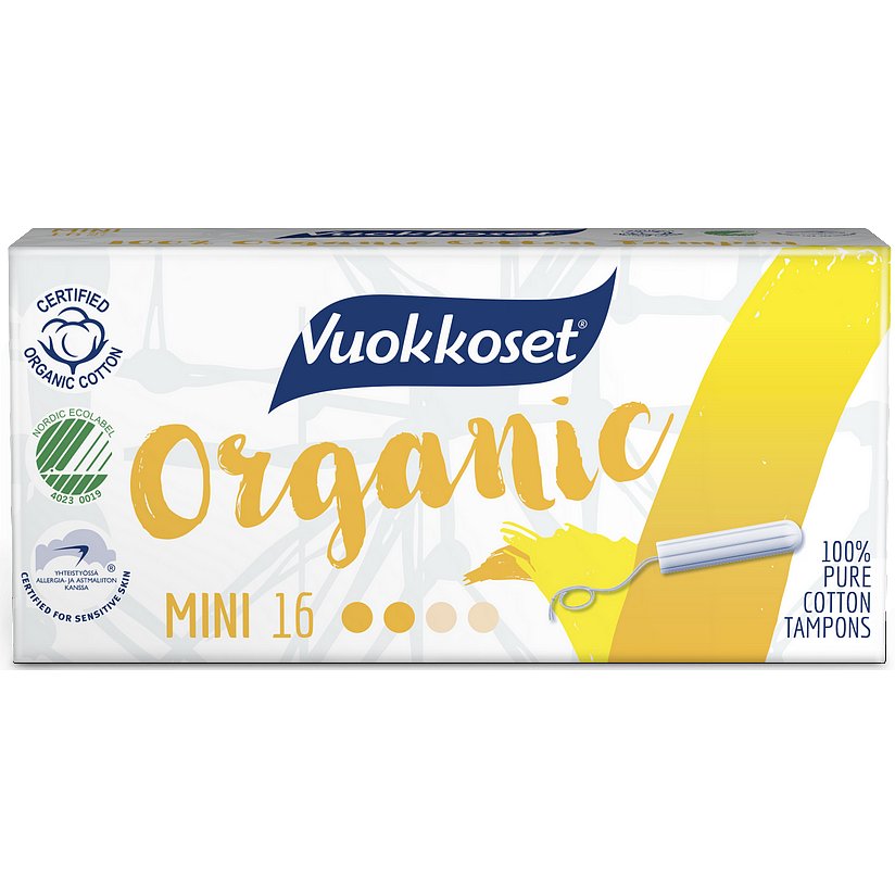 VUOKKOSET Organické tampony mini 16 ks