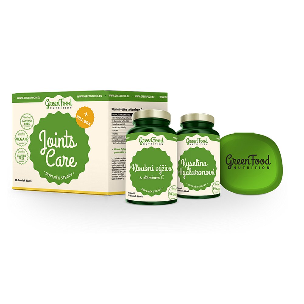 GREENFOOD NUTRITION Joints care kyselina Hyaluronová 60 kapslí a kloubní výživa 60 kapslí + PILLBOX