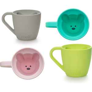 Melii Silicone Bear Mug hrnek Blue & Mint 2x145 ml