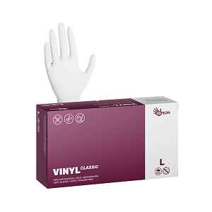 Vinylové rukavice Espeon Vinyl Classic - 100 ks, bílé, nepudrované, velikost L (100044)