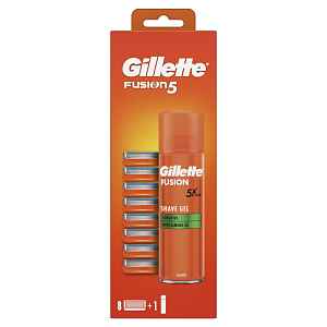 Gillette Fusion5 Náhradní hlavice 12 ks + Fusion gel 200 ml
