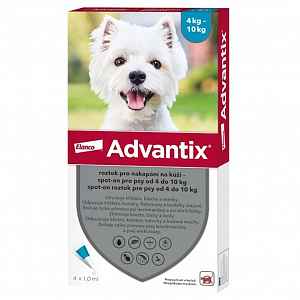 4x Advantix pro psy Spot On 4-10kg