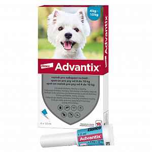 4x Advantix pro psy Spot On 4-10kg