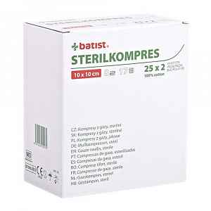 Gáza kompr.ster.Batist 10x10cm/25x2ks