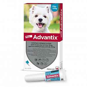 4x Advantix pro psy Spot On 4-10kg