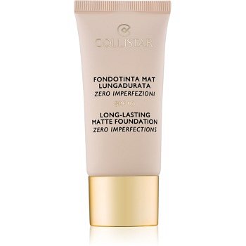 Collistar Foundation Zero Imperfections dlouhotrvající matující make-up SPF 10 odstín 1 Ivory 30 ml