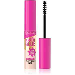 Eveline Cosmetics Brow Glue Fluff & Fix Gel dlouhotrvající gel na obočí odstín Transparent 6 ml