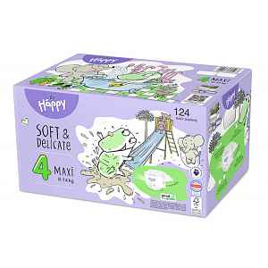 Bella Baby Happy Soft&Delicate 4 Maxi 8-14 kg dětské pleny box 124 ks