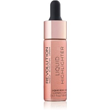 Makeup Revolution Liquid Highlighter tekutý rozjasňovač odstín Liquid Rose Gold 18 ml